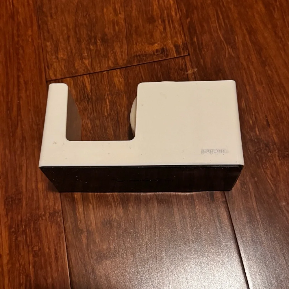 NWT Poppin 2pc SET Tape Dispenser & Roll Glossy Clean White Acrylic Office Desk